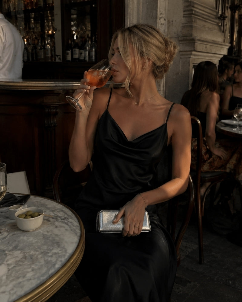 Old Money Silk Slip Dress - Image 9