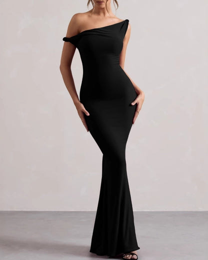 One-Shoulder Bodycon Long Dress - Image 1