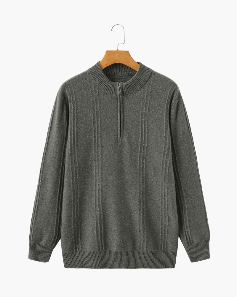 100% Cashmere Ribbed Half Zip - Image 17