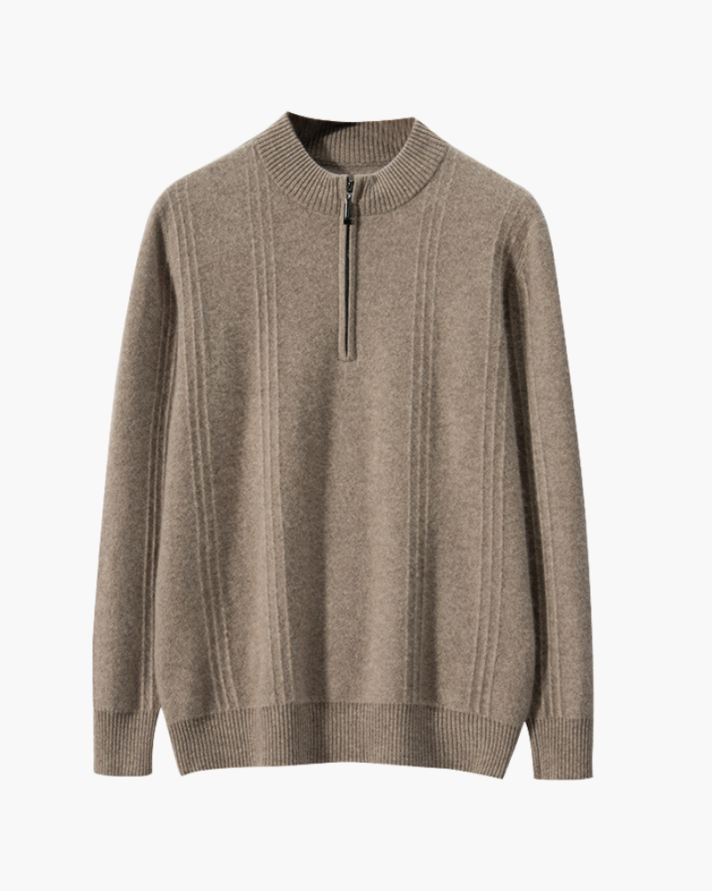 100% Cashmere Ribbed Half Zip - Image 3