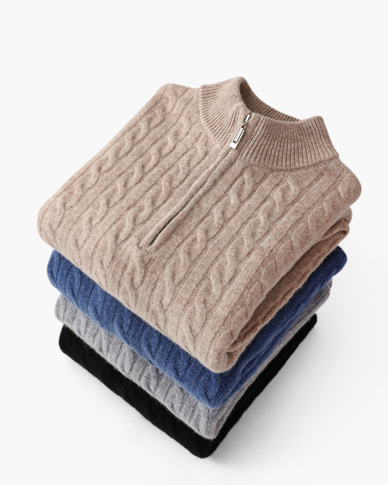 100% Cashmere Woven Half Zip - Image 7