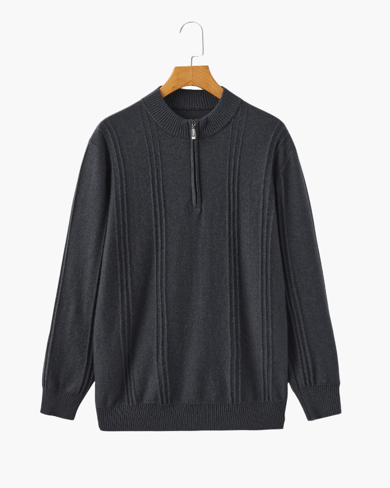 100% Cashmere Ribbed Half Zip - Image 6