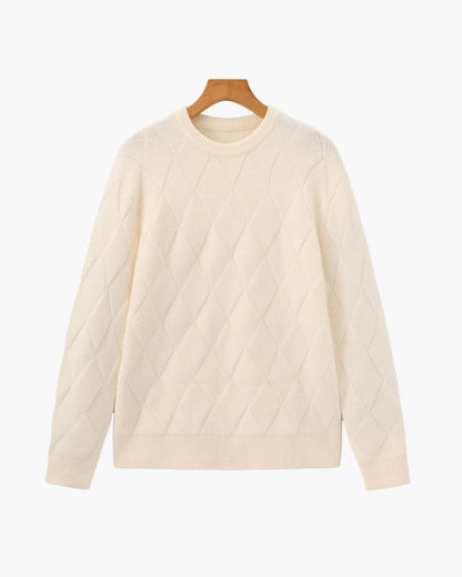 Diamond Knit Crewneck Sweater - Image 1