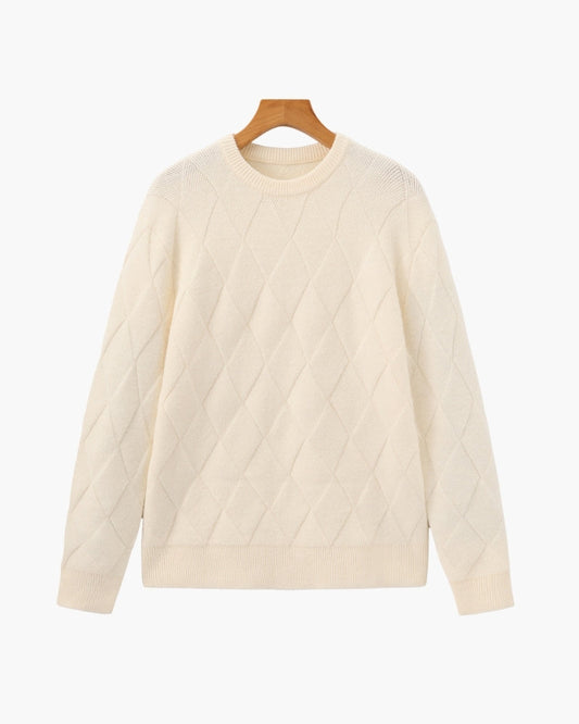 Diamond Knit Crewneck Sweater - Image 1