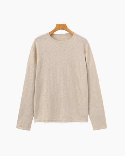 Linen Cotton Essential Crewneck - Image 1