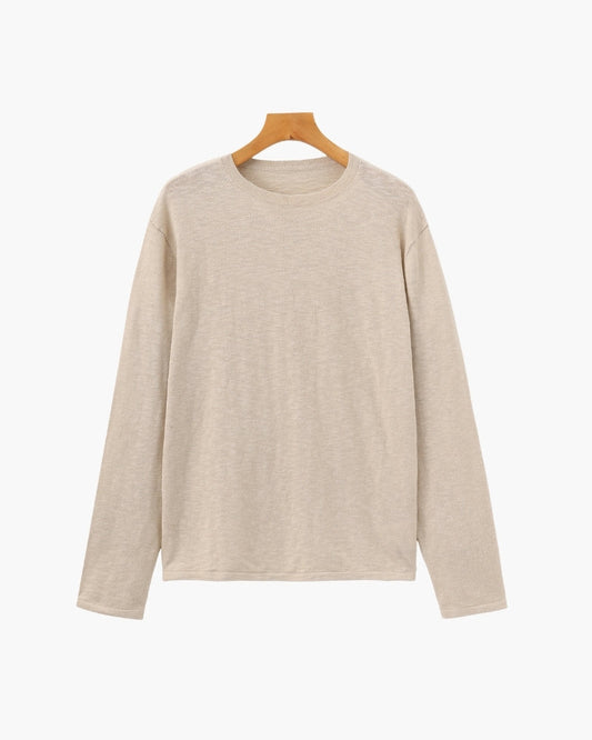 Linen Cotton Essential Crewneck - Image 1
