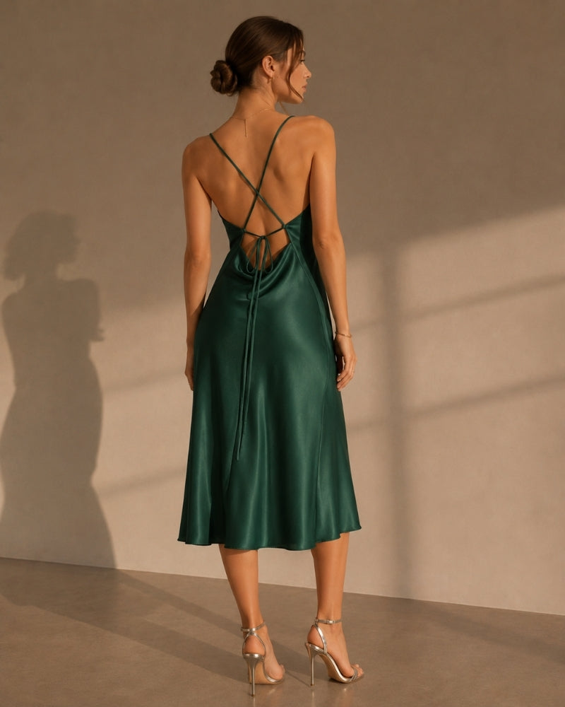 Old Money Silk Slip Dress - Image 2