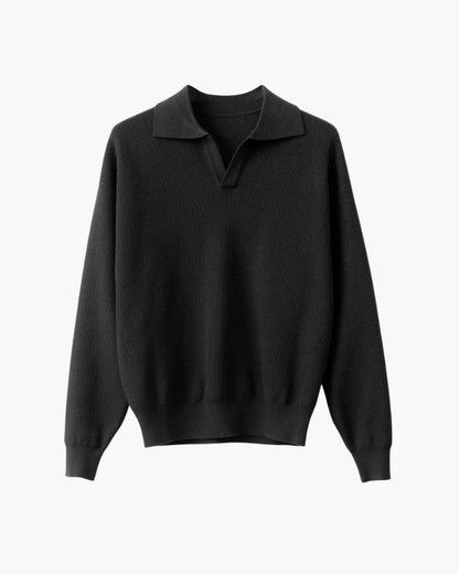 Textured Knit Polo Sweater - Image 5
