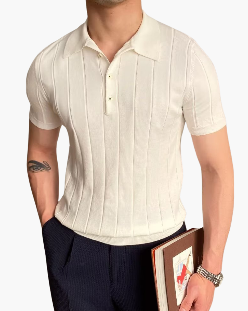 Cannes Ribbed Cotton Polo - Image 1