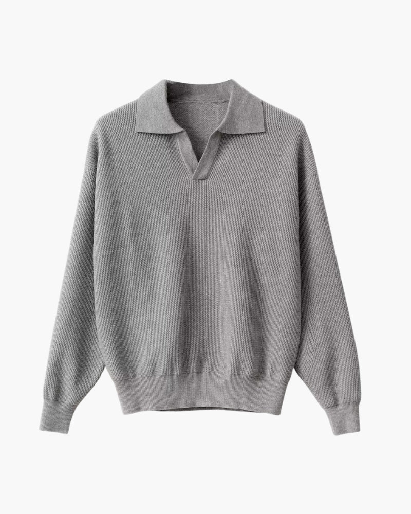Textured Knit Polo Sweater - Image 2