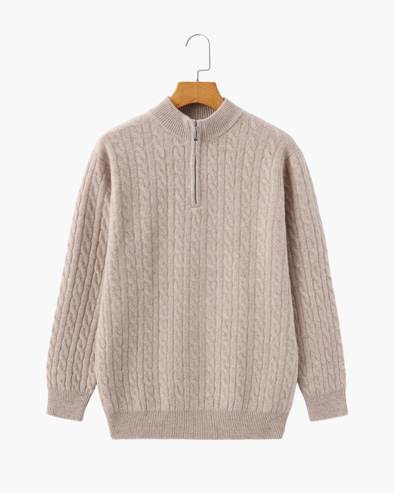100% Cashmere Woven Half Zip - Image 2