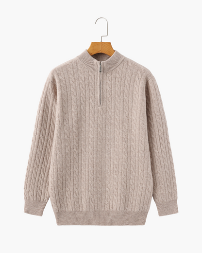 100% Cashmere Woven Half Zip - Image 2