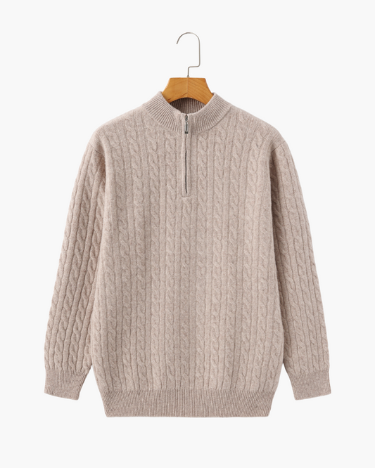 100% Cashmere Woven Half Zip - Image 2
