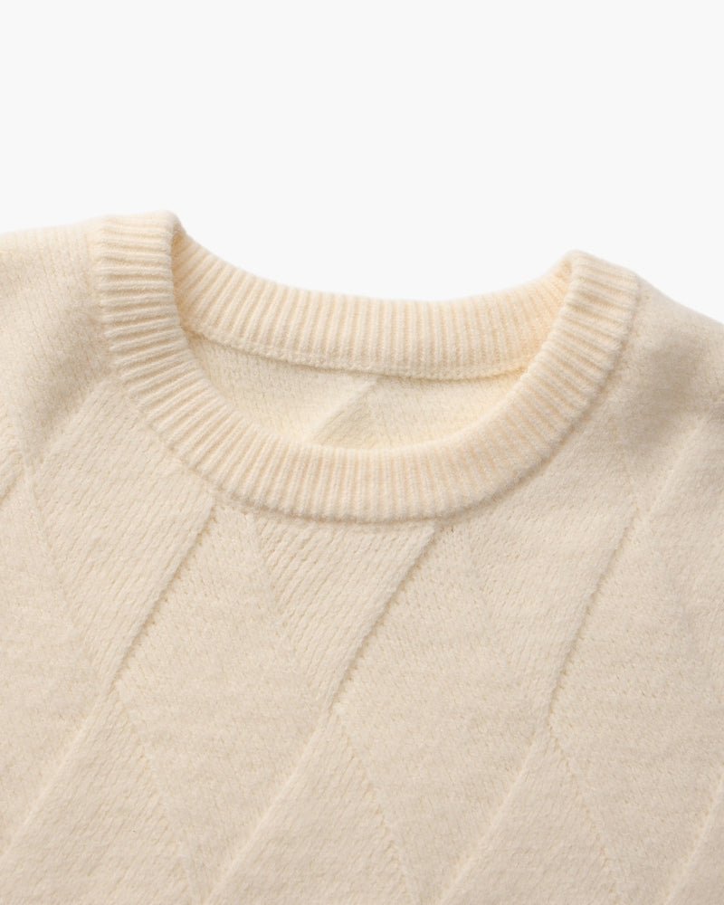 Diamond Knit Crewneck Sweater - Image 3