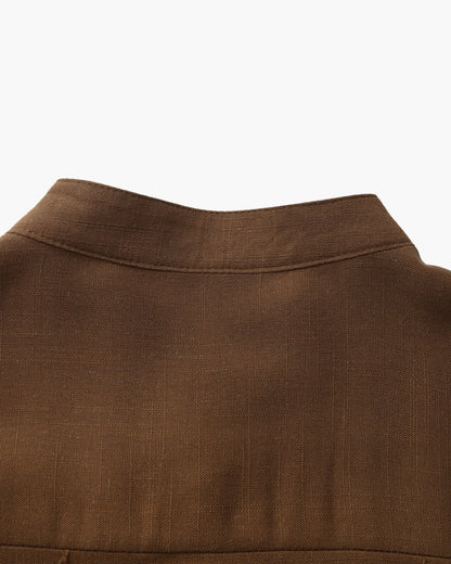 Men’s Mandarin Collar Shirt – Relaxed Fit Textured Cotton Shirt - Image 7
