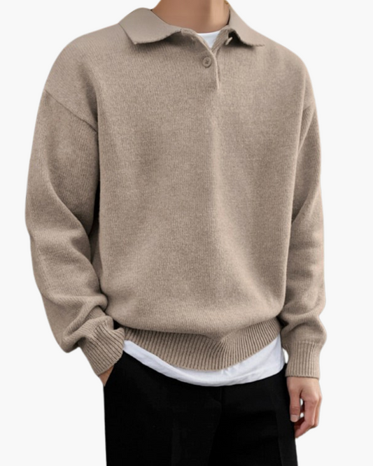 Woolen Button Half Zip - Image 1