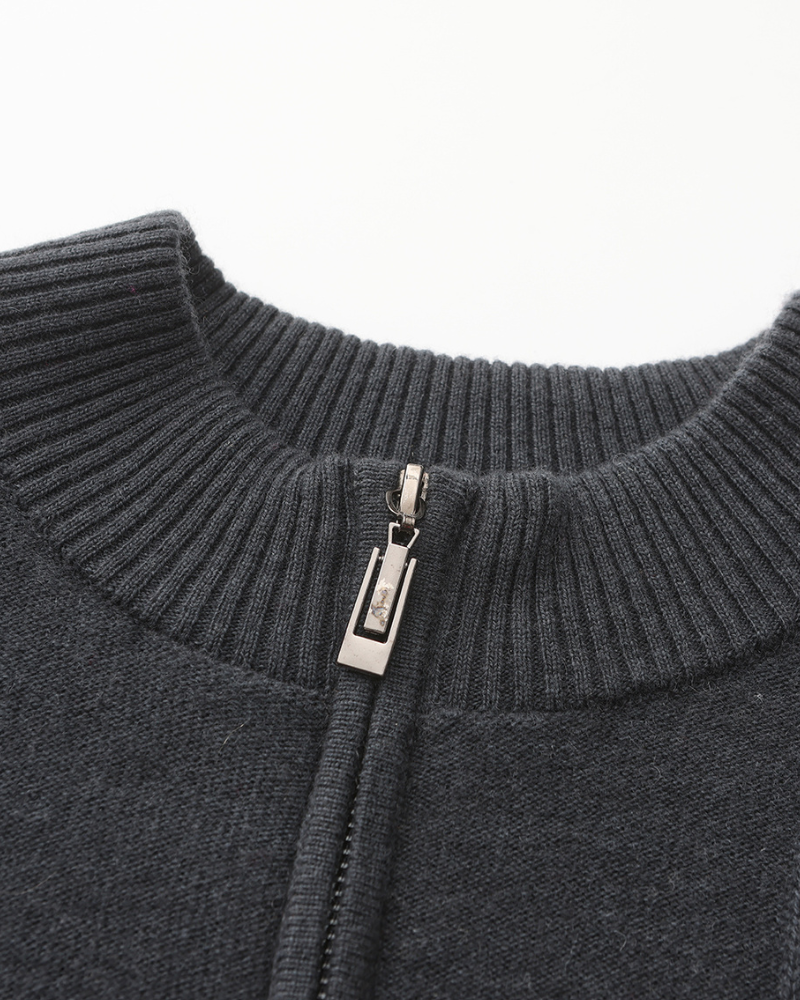 100% Cashmere Ribbed Half Zip - Image 11