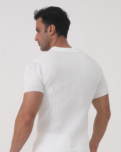 Florence - Ribbed Cotton Polo - Image 3