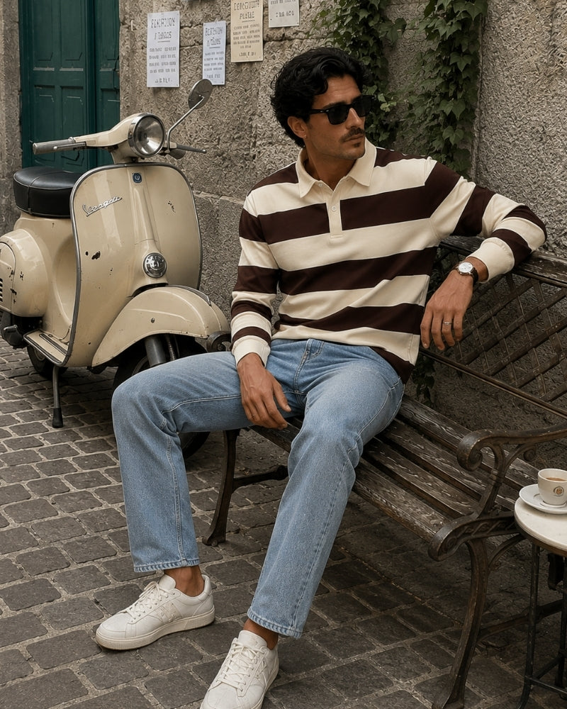 Vintage Stripe Rugby Polo - Image 1