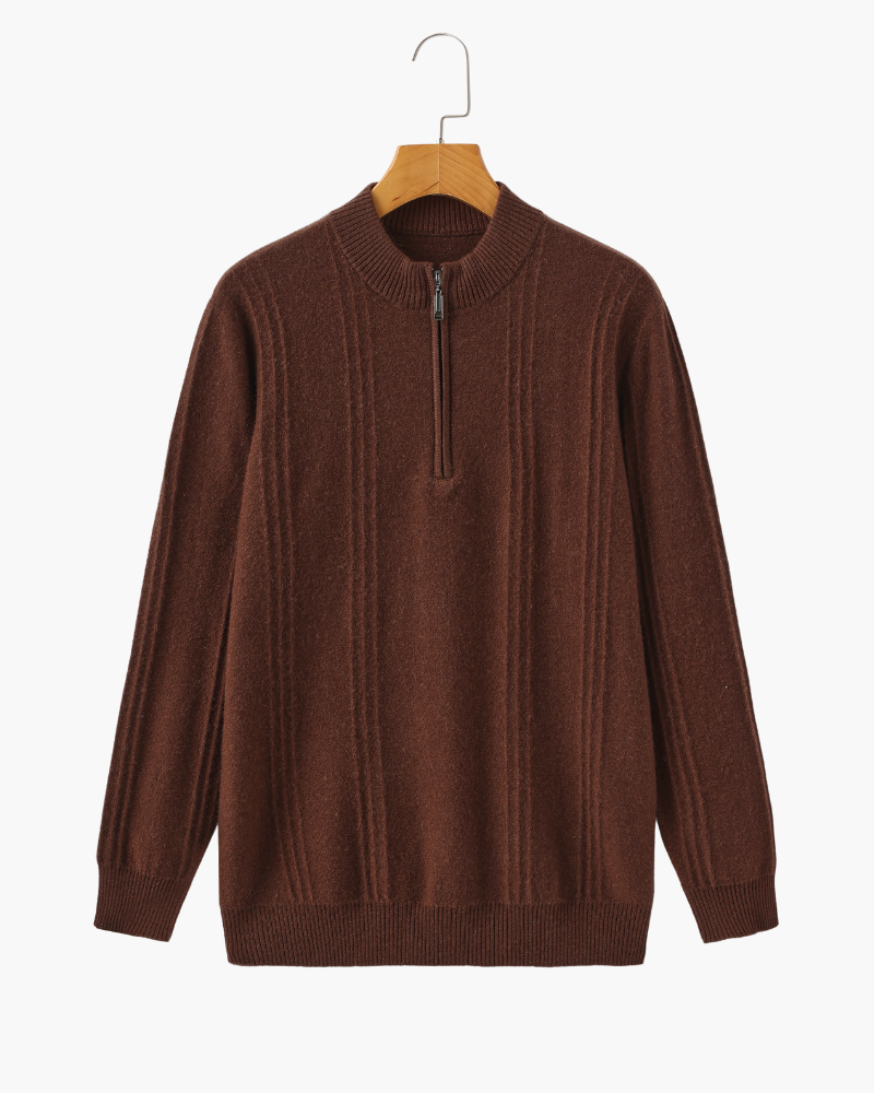 100% Cashmere Ribbed Half Zip - Image 14