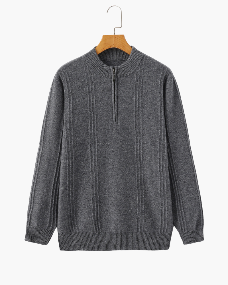 100% Cashmere Ribbed Half Zip - Image 15