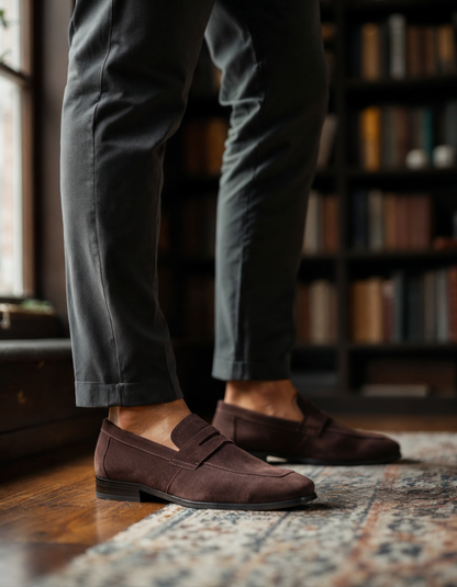 Old Money Suede Penny Loafers - Image 5