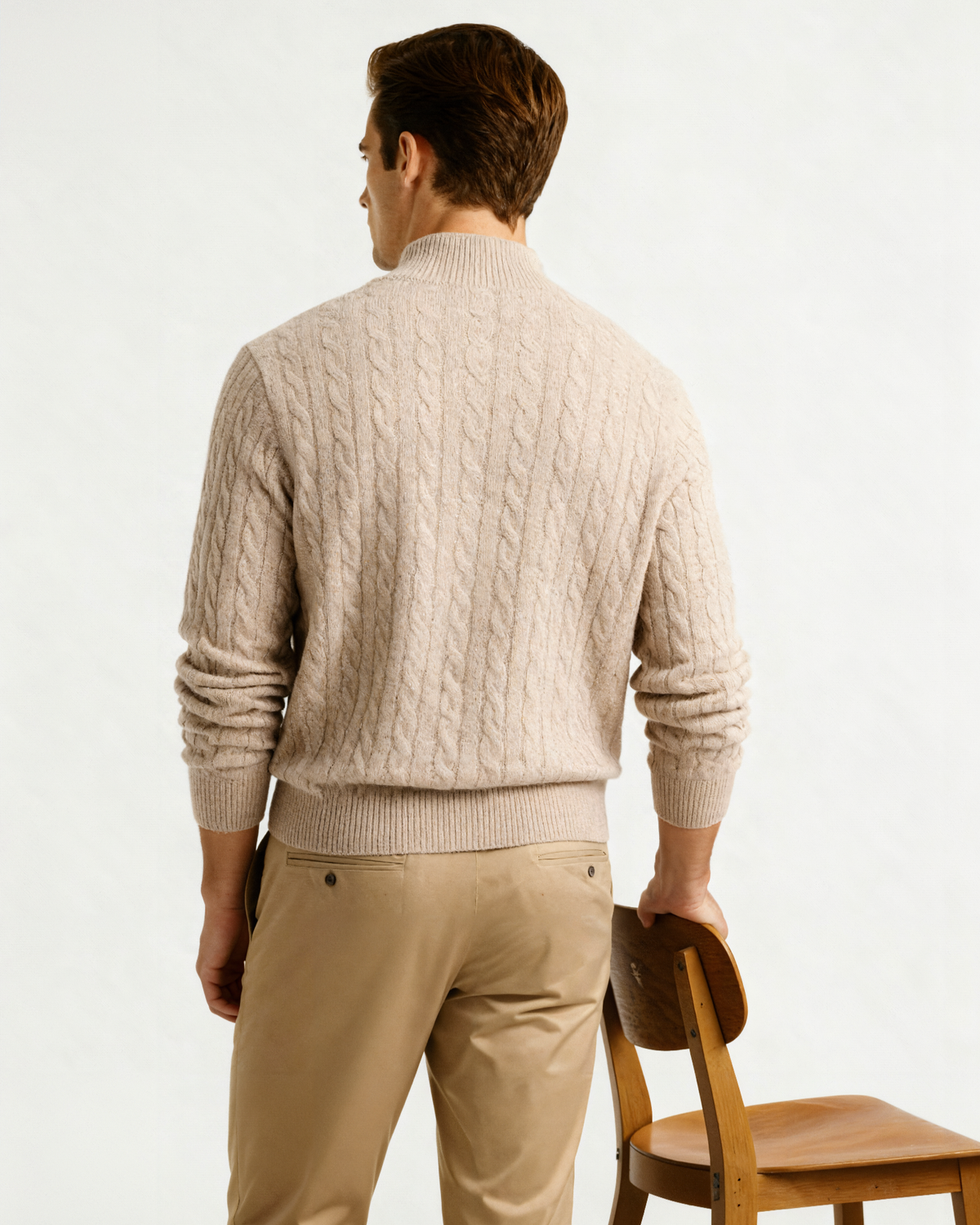 100% Cashmere Woven Half Zip - Image 4