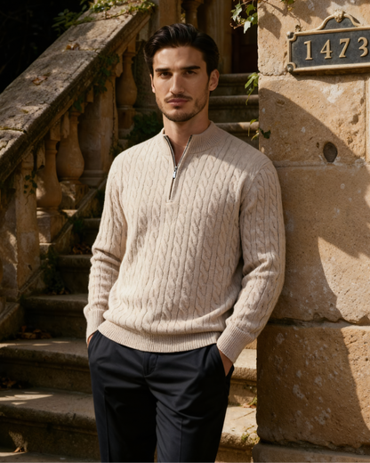 100% Cashmere Woven Half Zip - Image 5