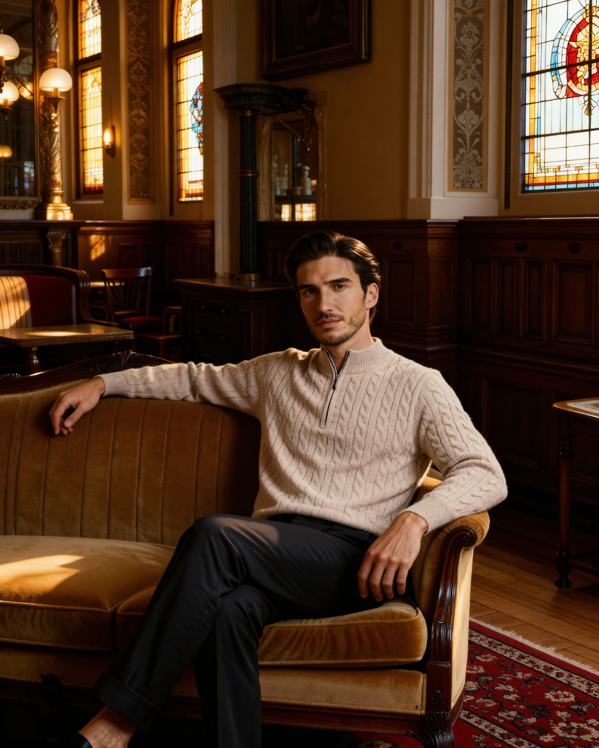 100% Cashmere Woven Half Zip - Image 6