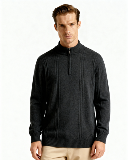 100% Cashmere Ribbed Half Zip - Image 7